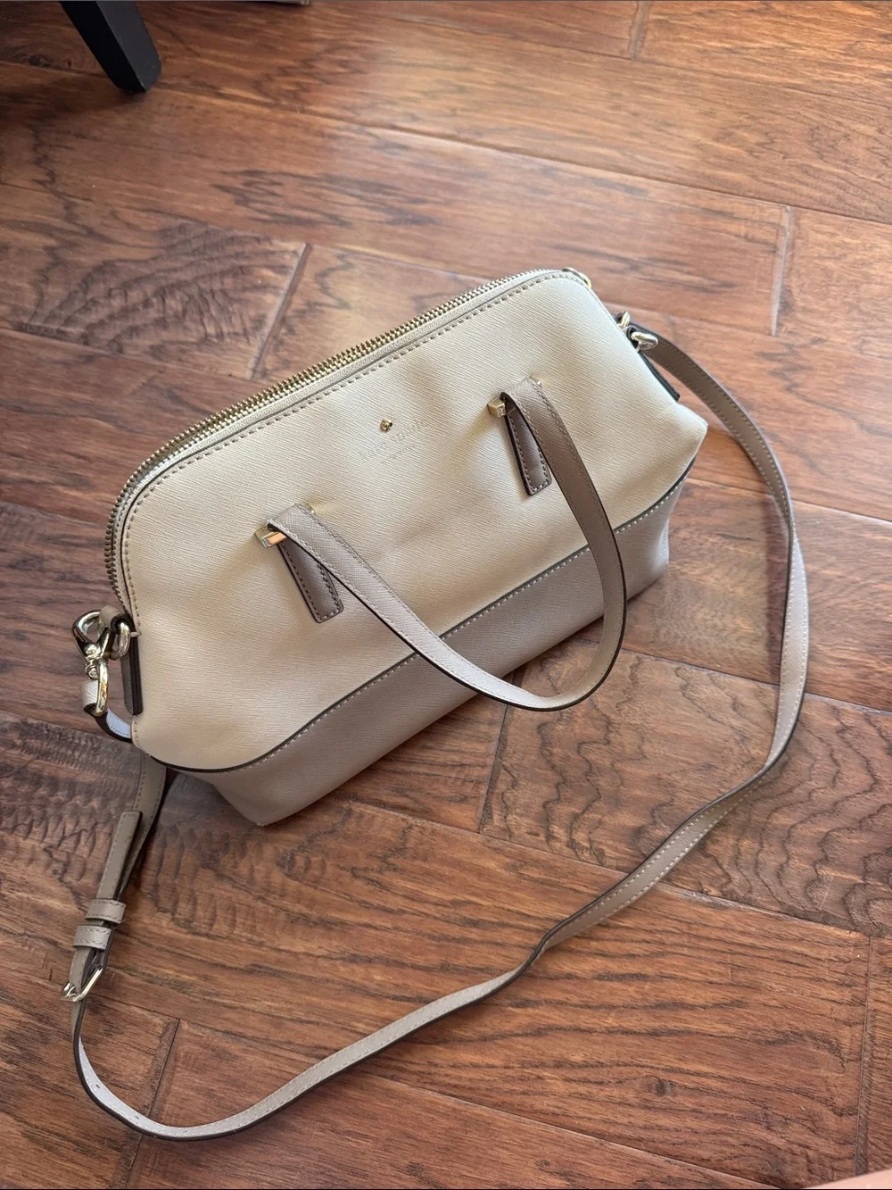 kate spade Two-Tone Beige and Taupe Crossbody Satchel